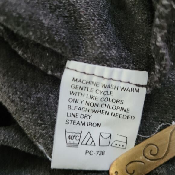 Vntg Y2K Izod Gray Collared Cotton Knit Sweater Sz M Neutral Dadcore Minimalist - Picture 9 of 9